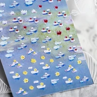 2021 new craft nail art sticker european and american oil painting ultra thin 3d nail art applique nail decoration