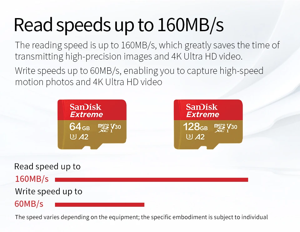 SanDisk Экстрим A2 U3 V30 Micro SD карта 128 ГБ 32 ГБ 64 Гб 256 Гб класс 10 карта памяти TF карта SD/TF флэш-карты MicroSD для телефона
