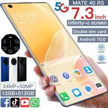 Phone Mate 40RS 12GB RAM 512GB ROM Smart Phone Android 10 Dual Sim Unlocked Mobile Phone MTK 6799 Deca Core Global Version