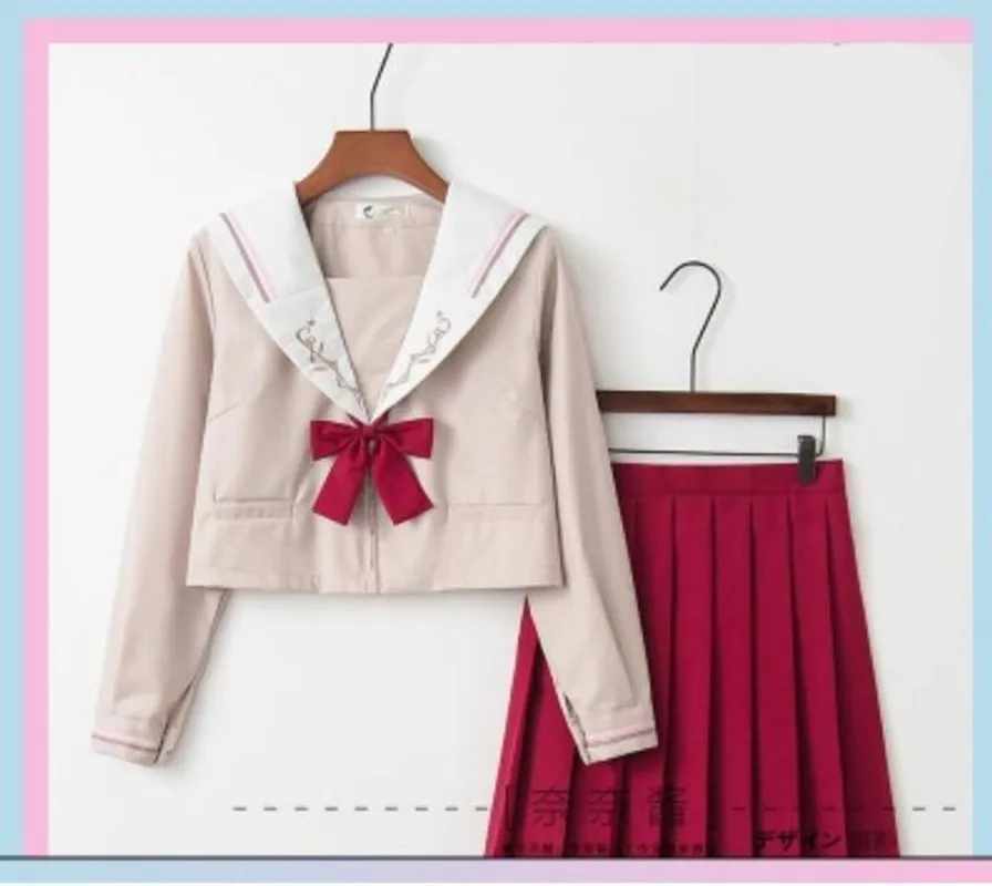 Школьная форма Jk светло розового цвета милый Повседневный матросский костюм для