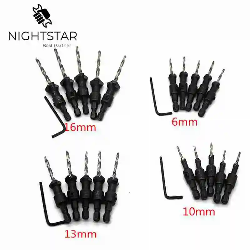 5 шт. набор сверл для деревообработки с потайной раковиной сверло пилота