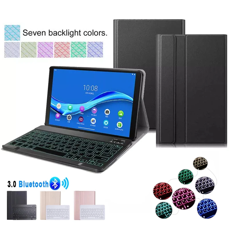 

Keyboard Case For Lenovo Tab M10 FHD Plus 10.3 TB-X606F TB-X606X Tablet Stand Leather Cover Folio Case Backlit Wireless Keyboard