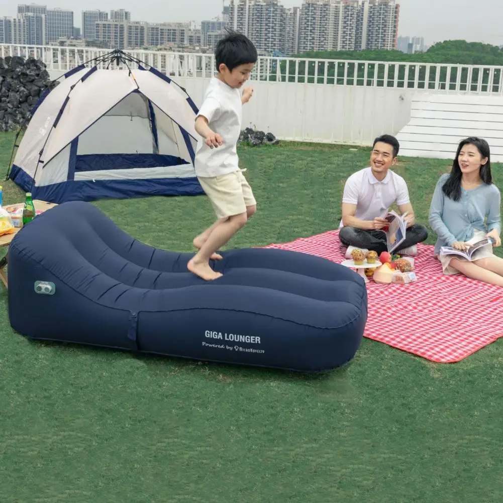 40%HOT Inflatable Recliner Portable Rechargeable Nylon Automatic Inflatable Bed Outdoor Camping Beach Air Bed Sofa Cushion 2021