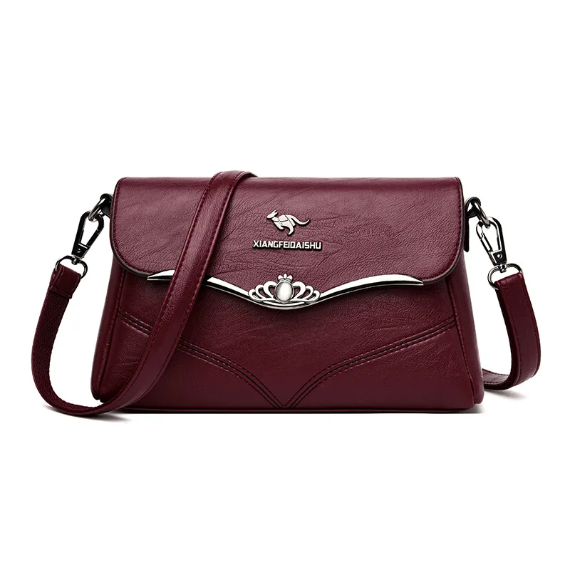 

Fashion Thread Shoulder CrossBody Bag Messenger Bags Women's Genuine Leather Handbags Flap Women Bags Ladies