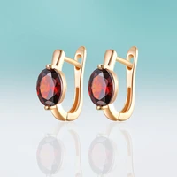 new small gold silver color classic design ellipse multicolor cubic zirconia stud earrings for women jewelry simple gift