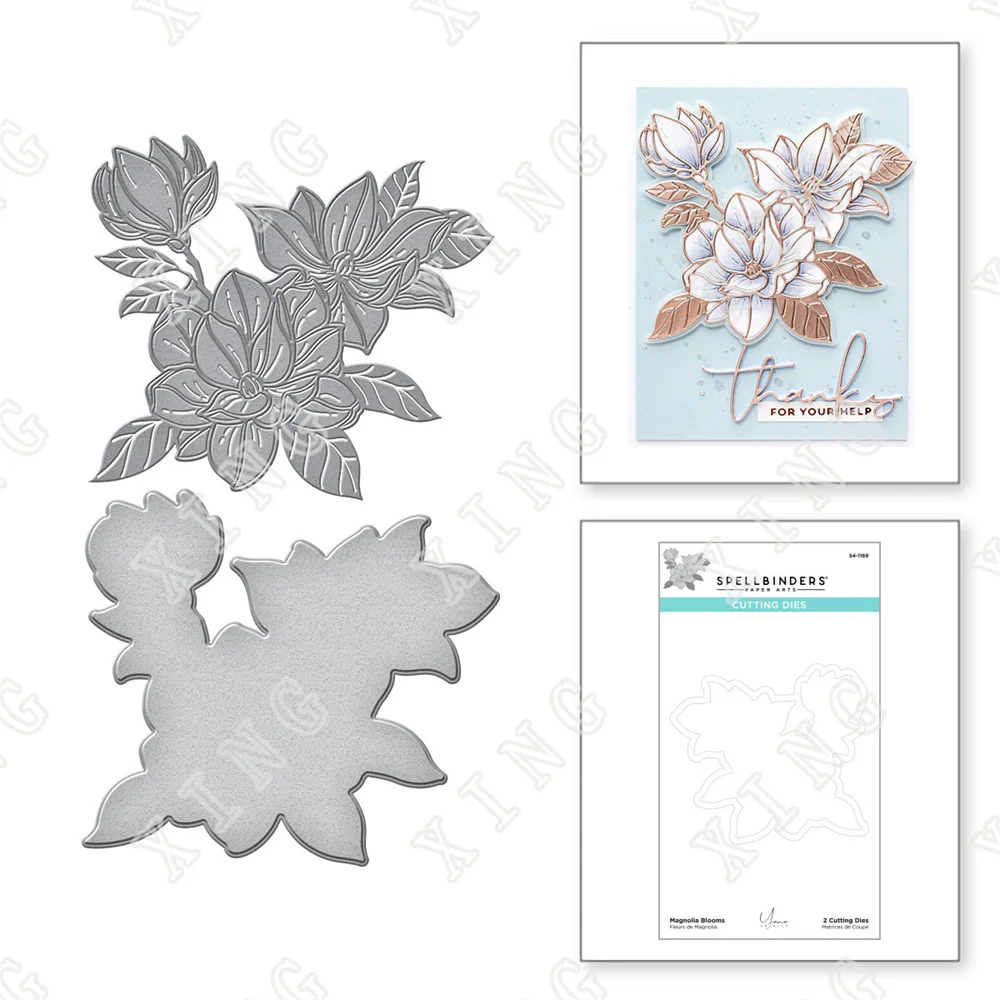 

2022 Spring New Cut Mold Magnolia Blooms Etched Dies diy Handmade Making Scrapbooking Greeting Card Decoration Embossing Stencil
