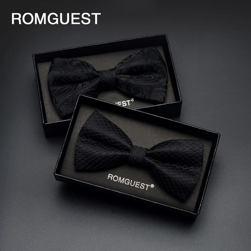 

2020 New Fashion Designer Mens Striped Black Bow Ties Wedding Formal Suit Double Fabric Bowtie Business Necktie Butterfly Knot