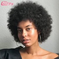 short afro kinky curly human hair wigs full machine made wig bob curly wig pixie cut wig cheap human hair wig for black women
