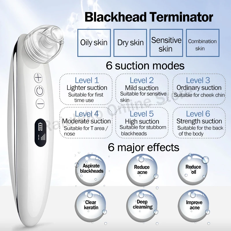Электрический пылесос для удаления черных точек очиститель пор от акне