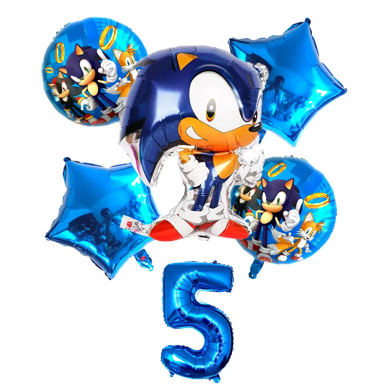 6 шт./лот Sega Соник Ежик супер герой 32 дюйма фольгированный шар для мальчиков и