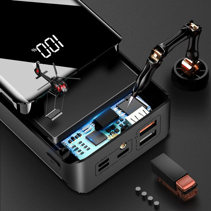 Портативное зарядное устройство на 80000 мА · ч со светодиодным фонариком и