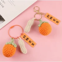 good things happen pendant keyring diy hand woven persimmon peanut keychain for women couple bag airpods key chains