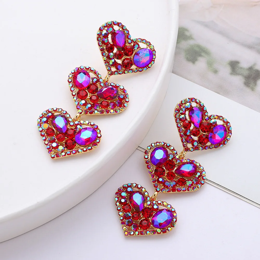 

Женские многослойные серьги в форме сердца