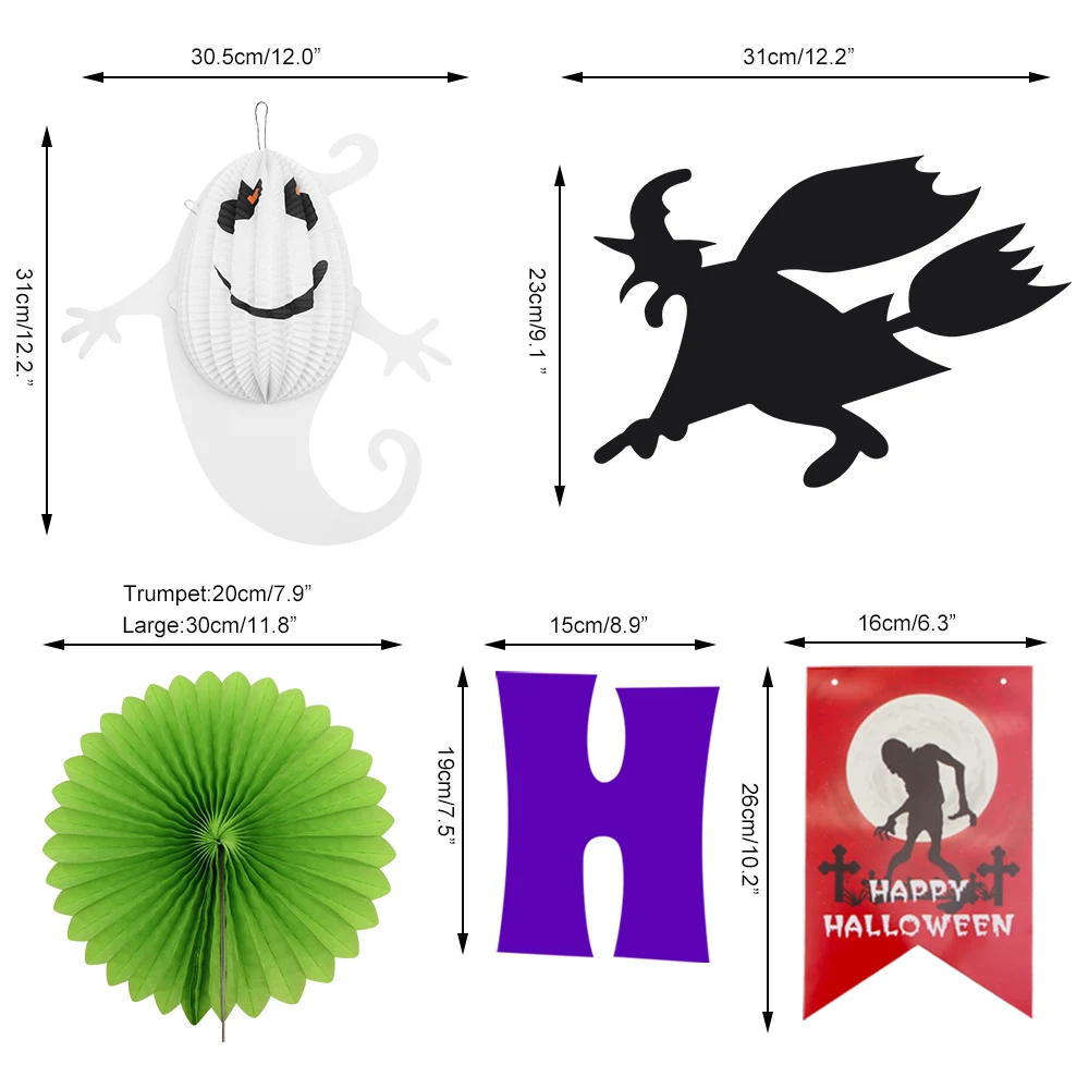Вечерние воздушные шары Хэллоуин Декор набор висячие буквы призрак Круглая