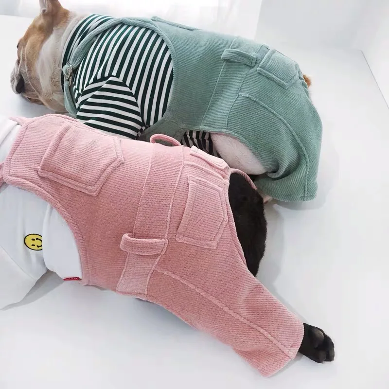 Комбинезоны с французским бульдогом модная теплая одежда для домашних животных 4