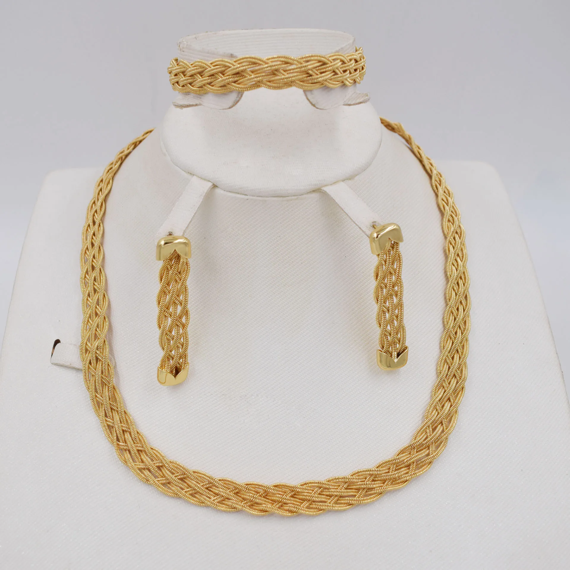 Женский ювелирный комплект из колье и серёг 3 цвета|Ювелирные наборы| |