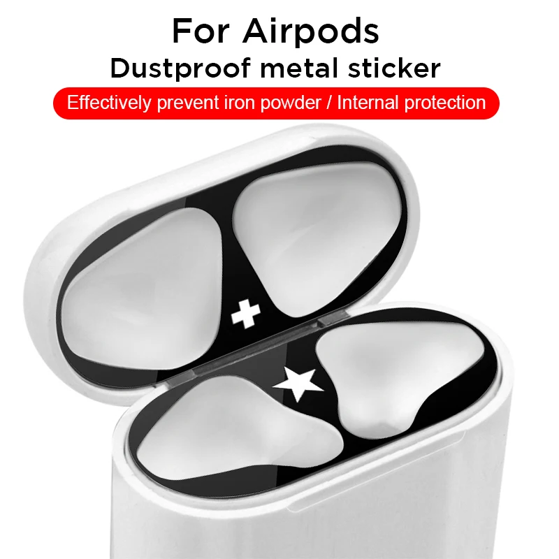 Узорчатая металлическая Пылезащитная наклейка для Apple AirPods 2 1 наклейка защита от пыли наклейка для гарнитура для AirPods внутренняя Защитная крышка
