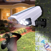 solar light motion sensor security dummy camera wireless outdoor flood light ip65 waterproof 77 led lamp 3 mode for home garden
