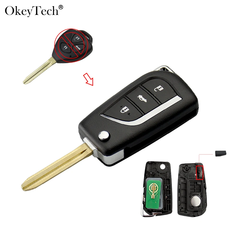 OkeyTech модифицированный ключ дистанционного управления с 3 кнопками 315 МГц 4D68 чип