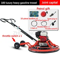 Gasoline Concrete Ground Troweling Machine Floor Cement Pavement Close up Compaction Pulping Smoothing Machine Polisher Tools