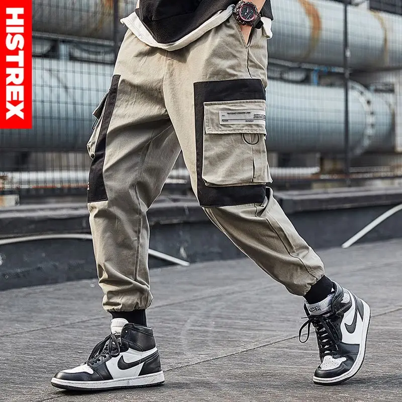 HISTREX 100 Cotton Harem Pockets Baggy Men Pant Work ClothesFamous Tatical Fashion Classic For Male Clothing Motorcycle HZ1B1# | Мужская