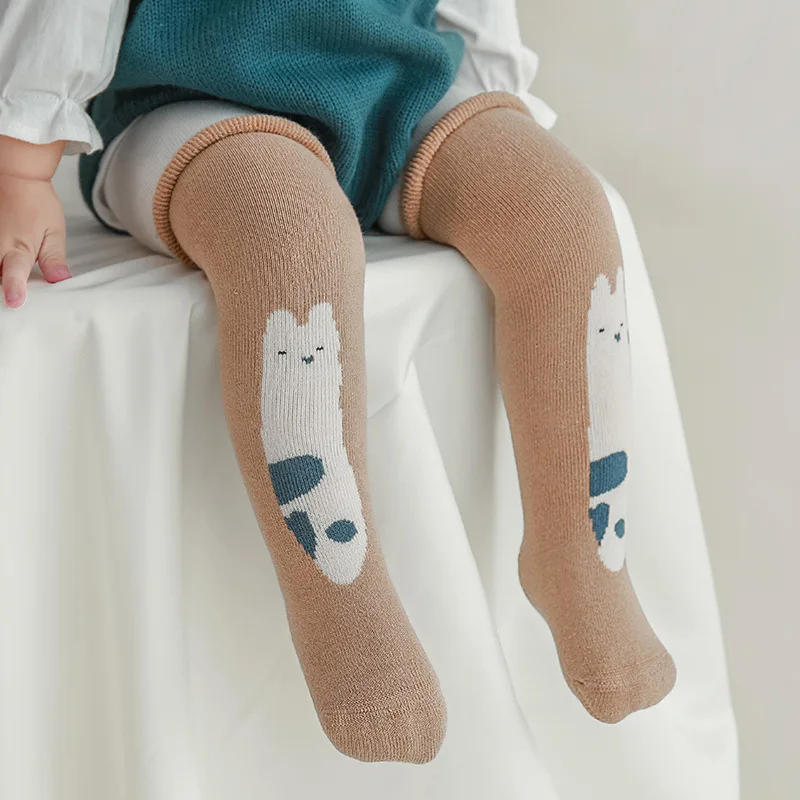 

Baby's Thicken Terry Socks Baby boy girl Winter warm Cartoon animal socks for kids newbrn toddler Thigh High Stockings Knee high