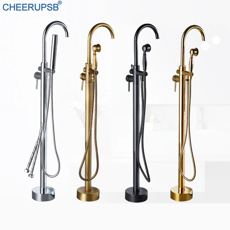 Винтажный душевой набор для ванной комнаты напольный смеситель ванны горячей и