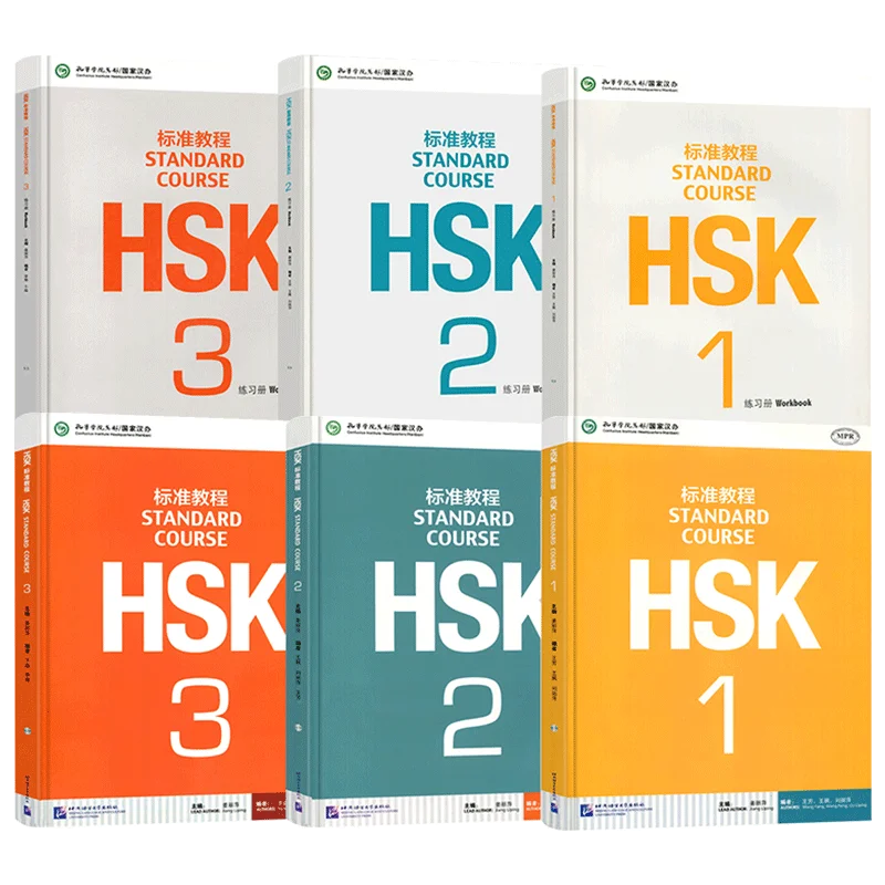 New Hot 6PCS/LOT Learning Chinese Students Textbook and Workbook: Standard Course HSK 1 2 3 with QR code