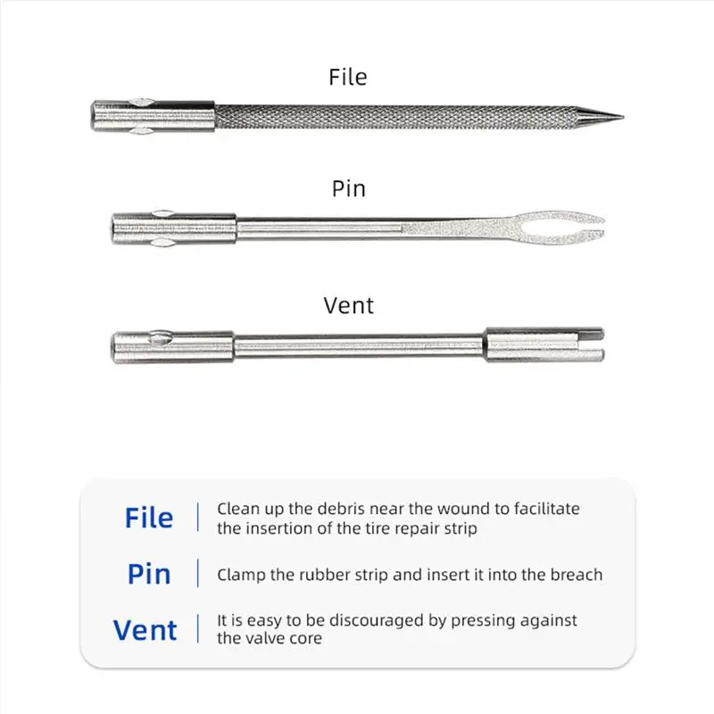 

Universal Bike Tire Repair Tool Tubeless Tire Repair Kit w/3 Drill Bits 5 Strips Glue For Motor Bike Tyre Puncture Repair Tools