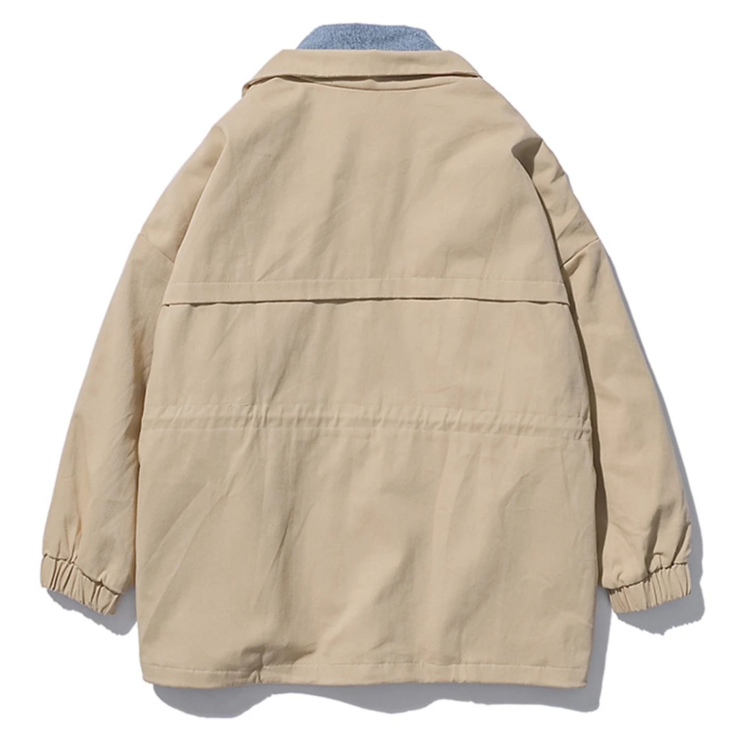 Мужские куртки карго с фальш вставкой повседневные хлопковые пальто свободного