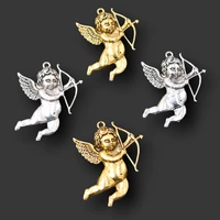 retro cupid pendant love charm love angel charm love god arrow charm silver plated pendant valentines gift 4636mm a171 4pcs