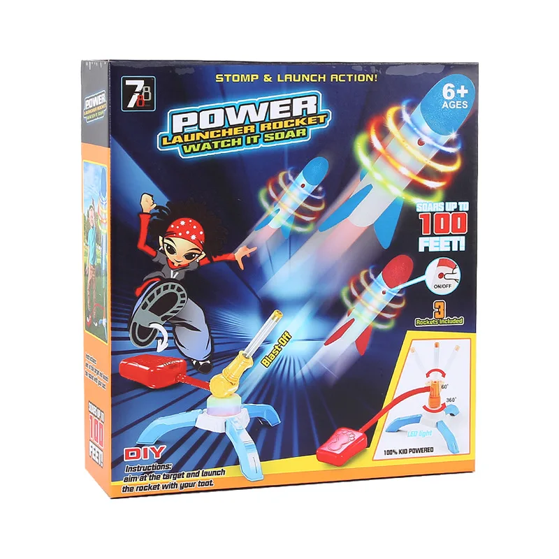 

Rocket Launcher Children's Air Pump Jump Tramp Blower Foam Gun Model Launcher Rocket Bounce Toy Boys And Girls Kids Sports Toys