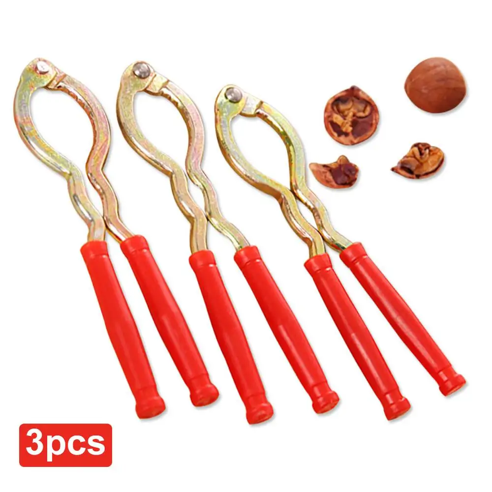 

3pcs Iron Nutcracker for Nuts Sheller Crack Almond Walnut Pecan Hazelnut Filbert Nut Kitchen Nut Sheller Crack Filbert Plier