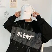 spring and autumn sweater male ins of the trend of fashion street students loose wild graffiti round neck long sleeves clothes