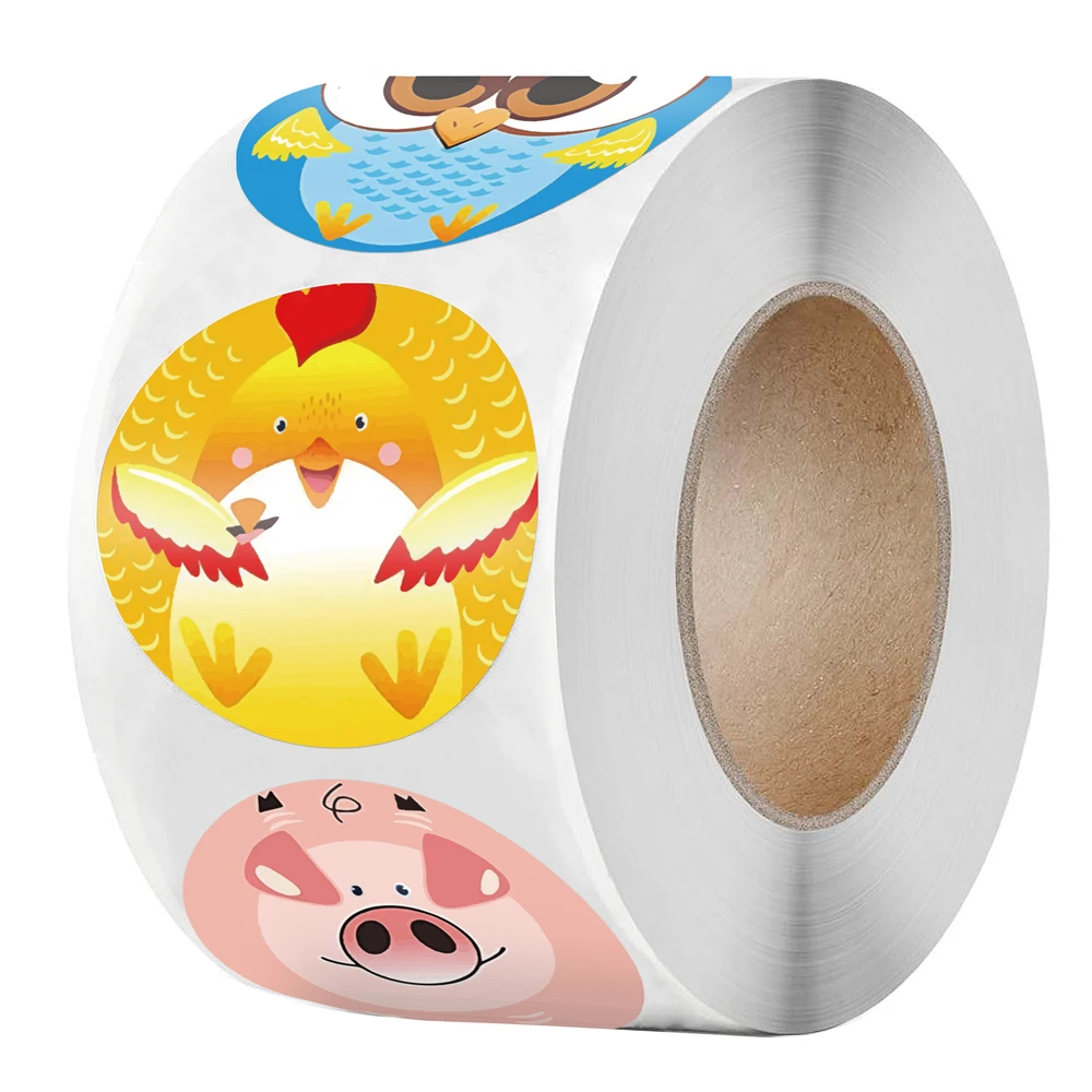 

500Pcs Reward Sticker Encouragement Labels Roll with Cute Animals for Children Students Teachers for Kids Motivational Sticker