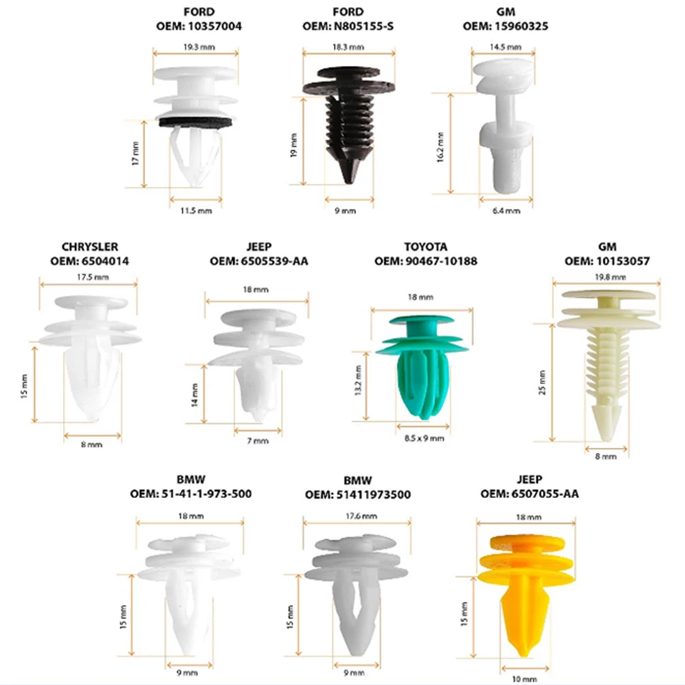 210 шт. автомобильный крепежный ящик универсальный фиксатор для дверных панелей
