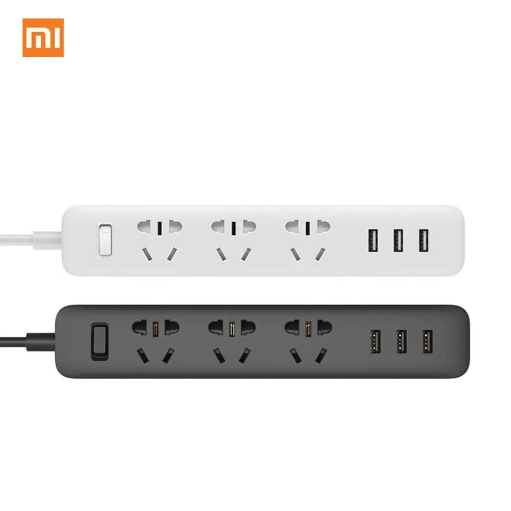 Xiao mi jia Smart power Strip 3 2A Snel OPLADEN Usb Poorten розетки Xiaom Home Zwarte| |