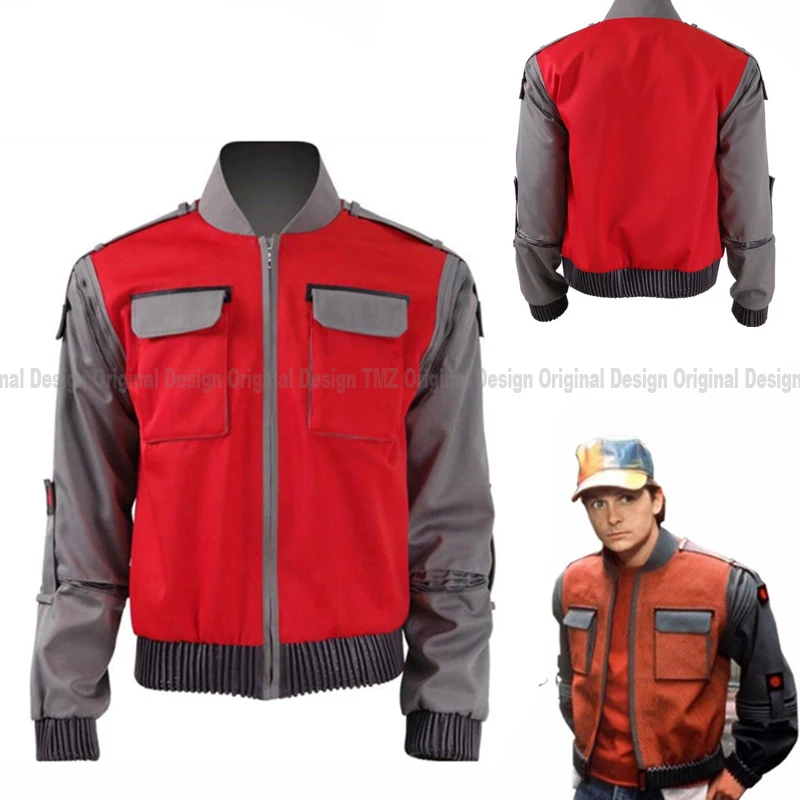 

Горячая Распродажа Back to the Future Марти жилет макфлая Jr, Самус косплей костюм маскарадный костюм по мотивам мультфильма оранжевые верхняя одеж...