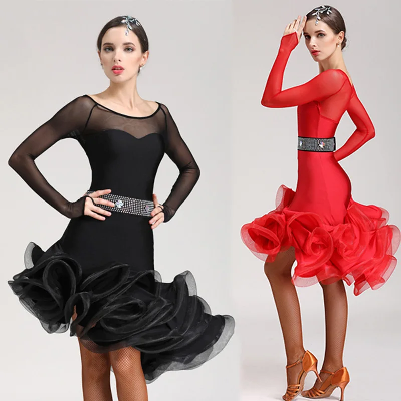 Платье женское для латиноамериканских танцев модная одежда танго ча сальсы