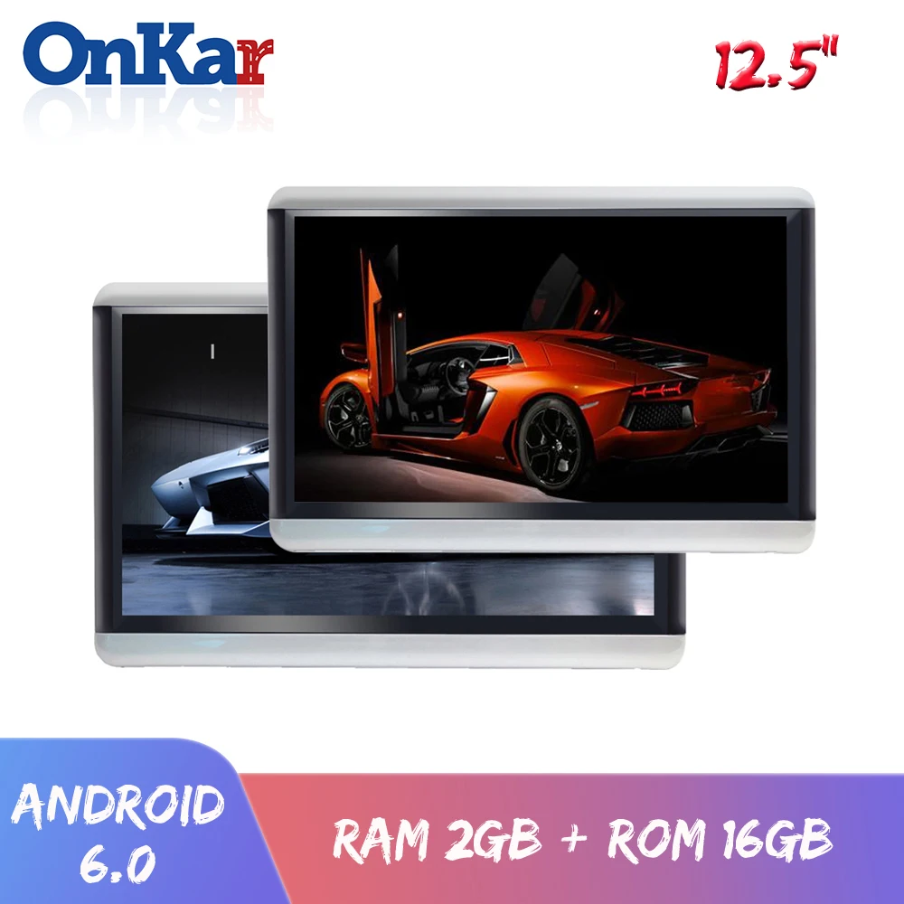ONKAR Android 6,0 Автомобильный подголовник монитор 2+ 16 Гб 1920*1080 HD 1080P Поддержка зеркальная связь Wifi FM радио Mp4 SD HDMI av вход/выход