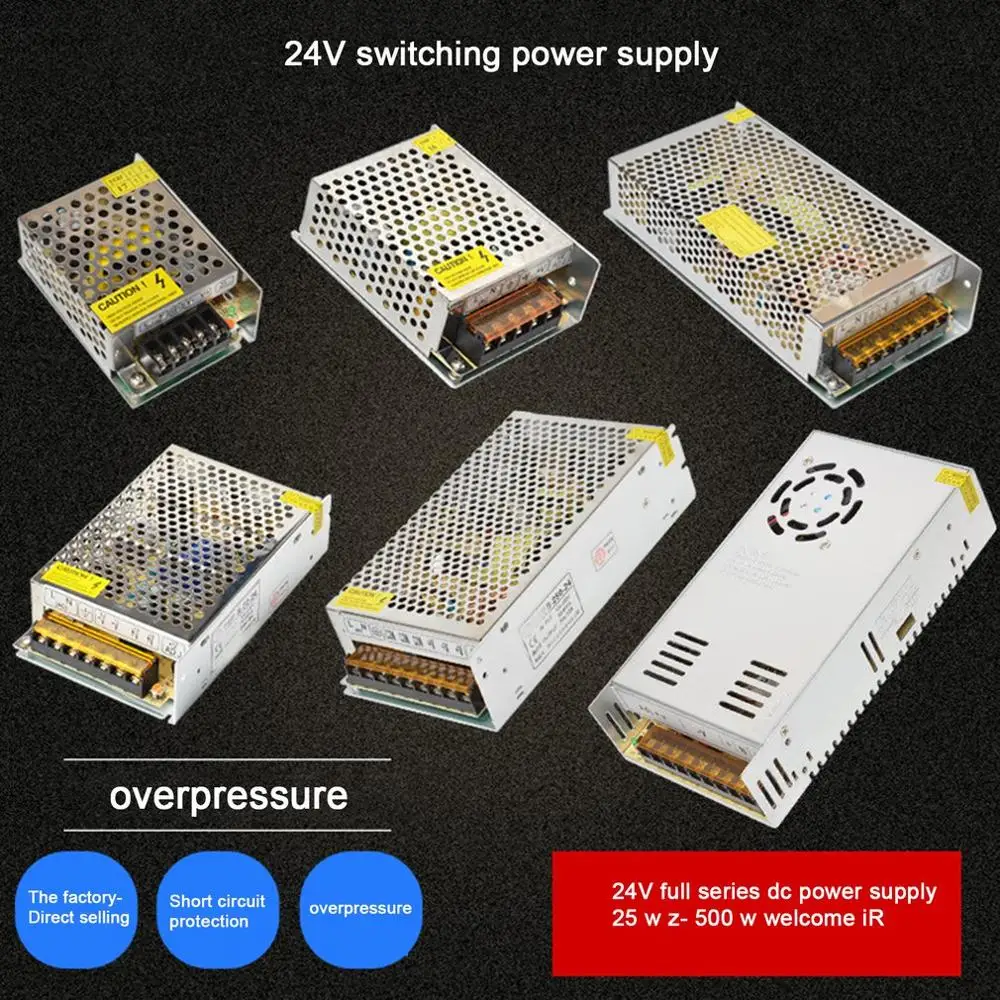 

Switching Power Supply DC24V 1A 2A 2.5A 3A 4.5A 5A 6.5A 8.3A 10A 12.5A 15A 16.5A AC 220V to DC24V AC-DC 24V for 24V LED Strip
