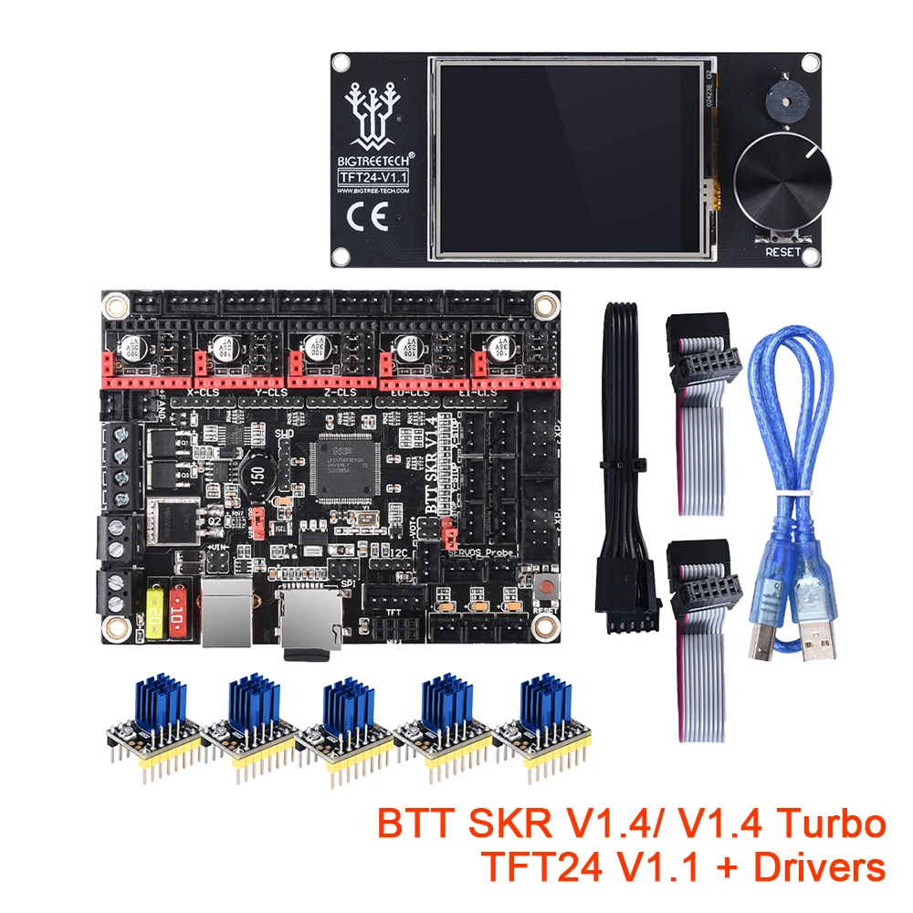 BIGTREETECH SKR V1.4 Turbo и дисплей TFT24 V1.1 сенсорный экран TMC2208 UART TMC2209 драйвер 3D принтер