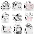 Восхитительный попкорн дом-фургон детская коляска Приключения сумка Подпись ароматный бисер подходит для Браслет в европейском стиле серебряное очаровательное ювелирное изделие