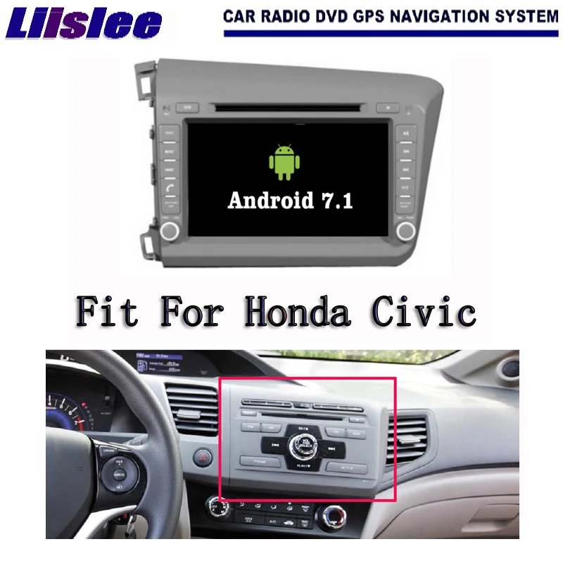 Liislee для Honda Civic LHD 2012 ~ 2015 Android 7 1 2G RAM автомобильное радио Аудио Видео Мультимедиа DVD