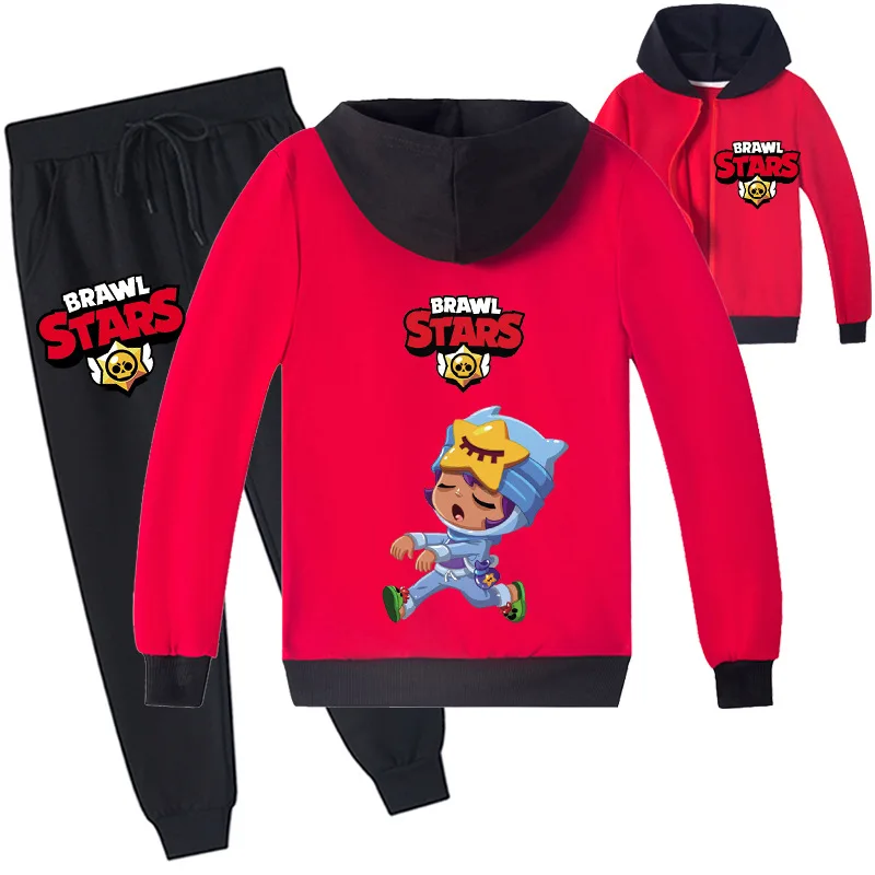 

New 2022 Zipper Jackets Boys&Girls Kids Cute Cartoon Hoodie Trousers Outfit Sweatshirt Tops+Pants Outfits 2pcs Sets Kids Clothes