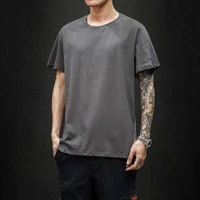 2022 new mens summer black wall fashion casual solid color popular simple ins short sleeve t shirt 100 cotton large m 5xl