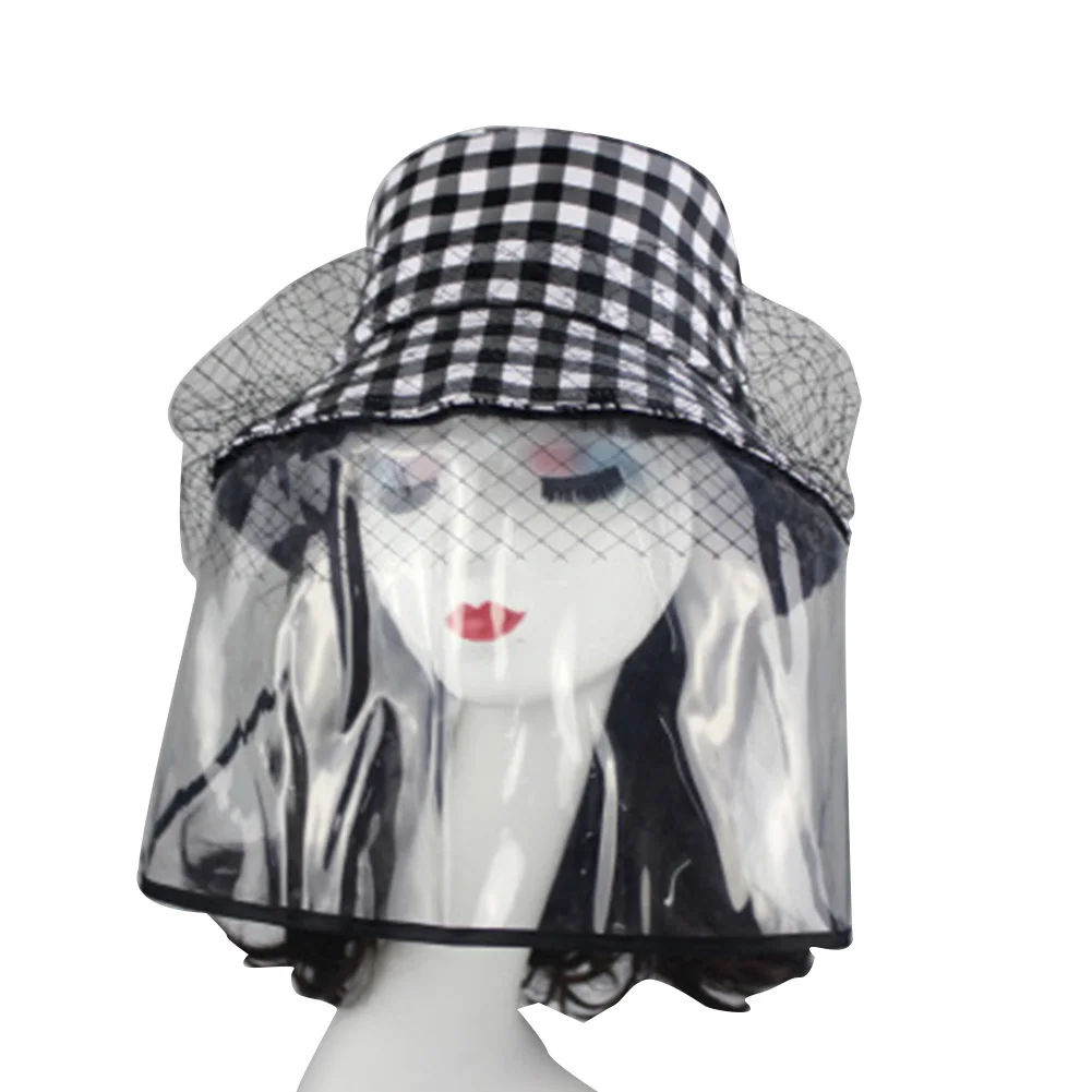 

Anti-spitting Protective Bucket Hat with Dustproof Transparent Detachable Cover Outdoor Women Face Cover Hat can CSV