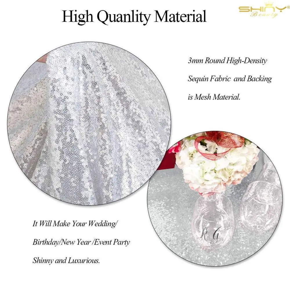 Серебряная скатерть с блестками 72x72 дюйма серебряная Свадебная блестящая