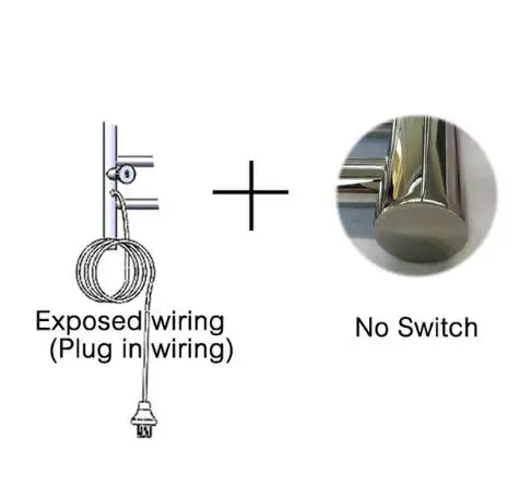 plug and no switch Новинка,, специальное предложение, Электрический настенный полотенцесушитель из нержавеющей стали с круглой трубкой, полотенцесушитель HZ-926 - Цвет: plug and no switch