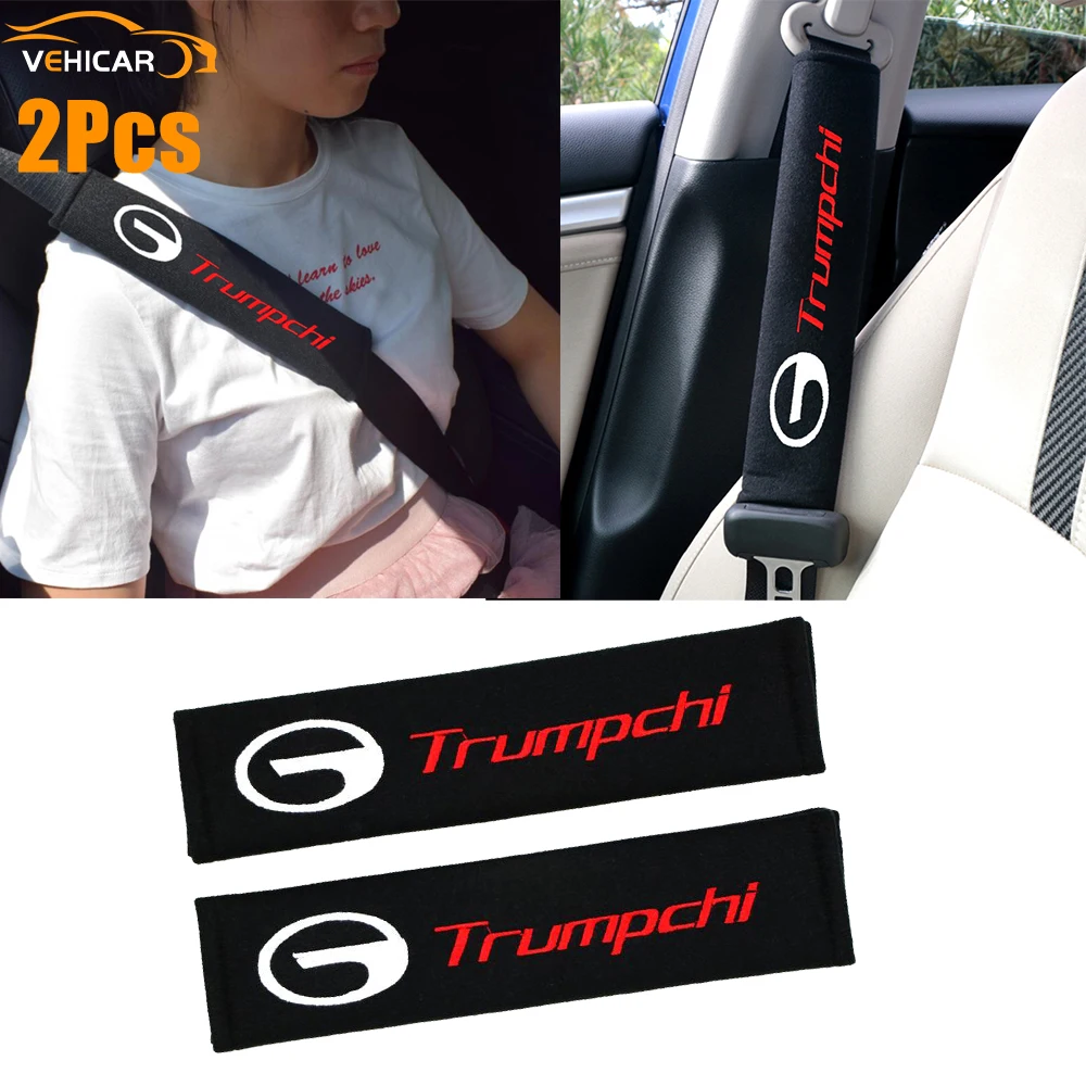 

VEHICAR 2PCS Car Seat Belt Cover For Trumpchi Logo Knitting Car Seat Belt Cover Driver Shoulder Protector Vehicle Accessories